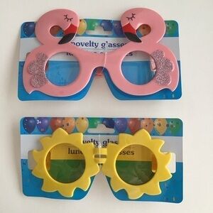 Flamingo Florida Sunshine Novelty Sunglasses SET of 2 Party Bar Beach Selfie NEW